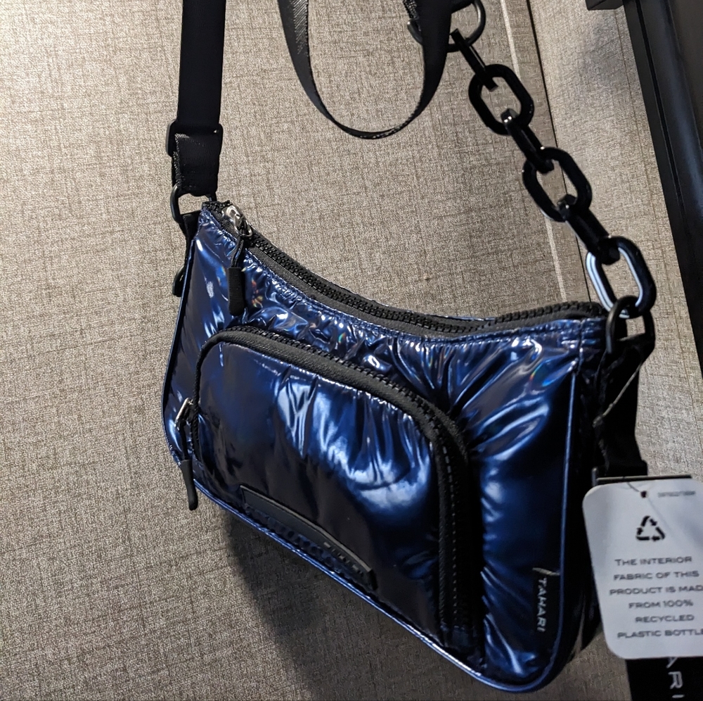 Tahari Monroe Nylon Crossbody Bag In Navy